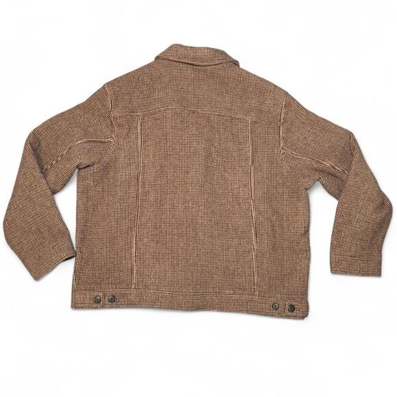 GAP Men’s XXL Houndstooth Wool Blend Jacket Brown Button Front New With Tags $18 - Picture 3 of 7